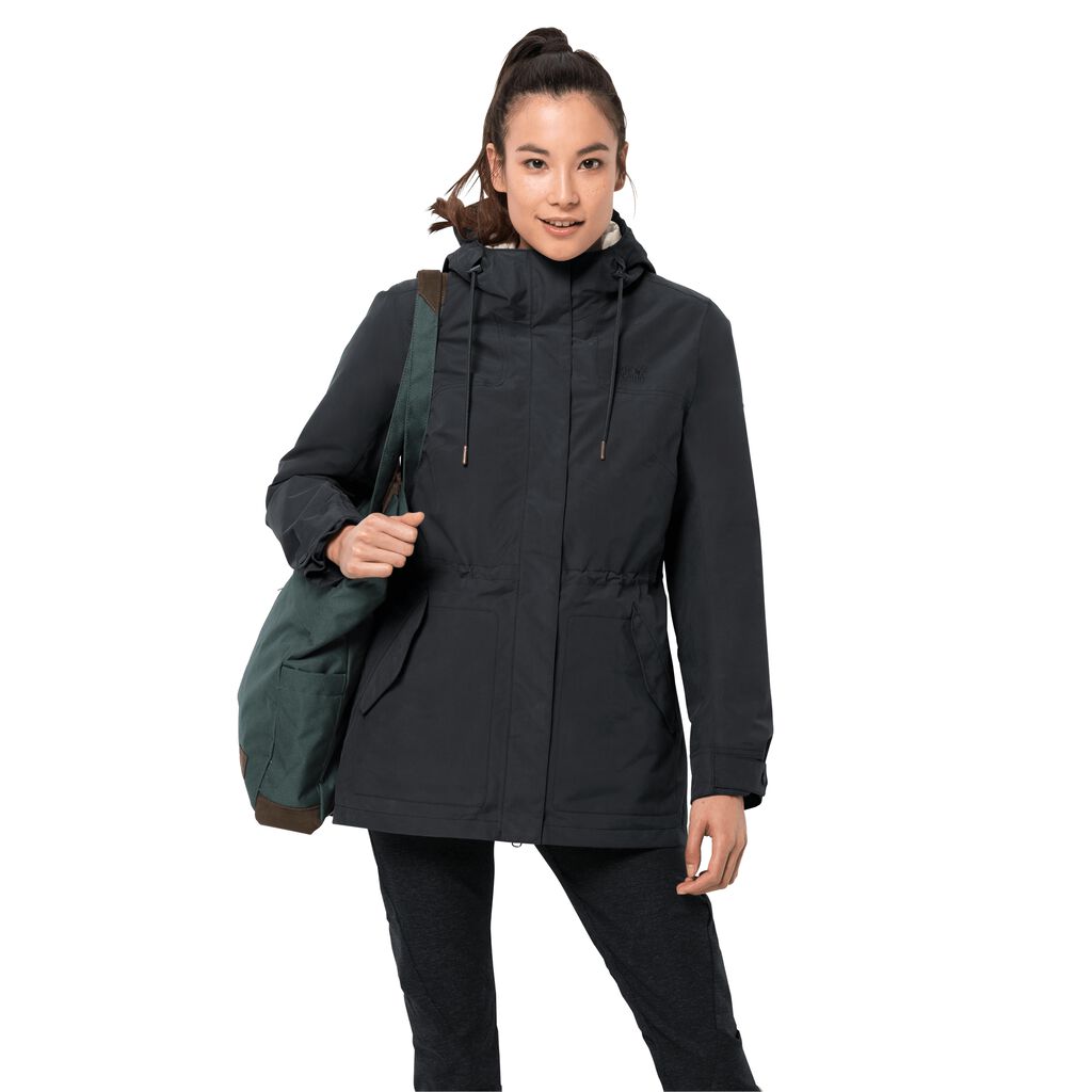 Jack Wolfskin ROCK ISLAND Vestes Femme Noir - FQHCRAY-72